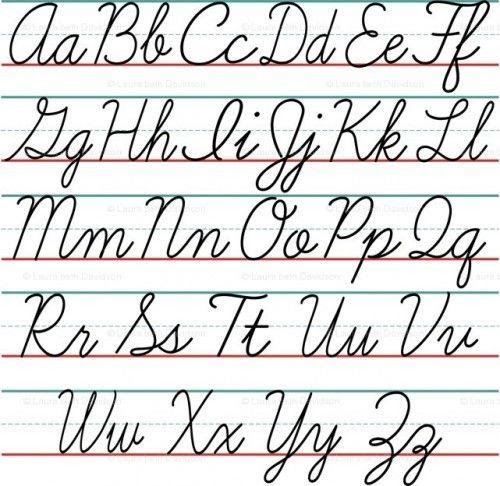 Cursive hand writing 